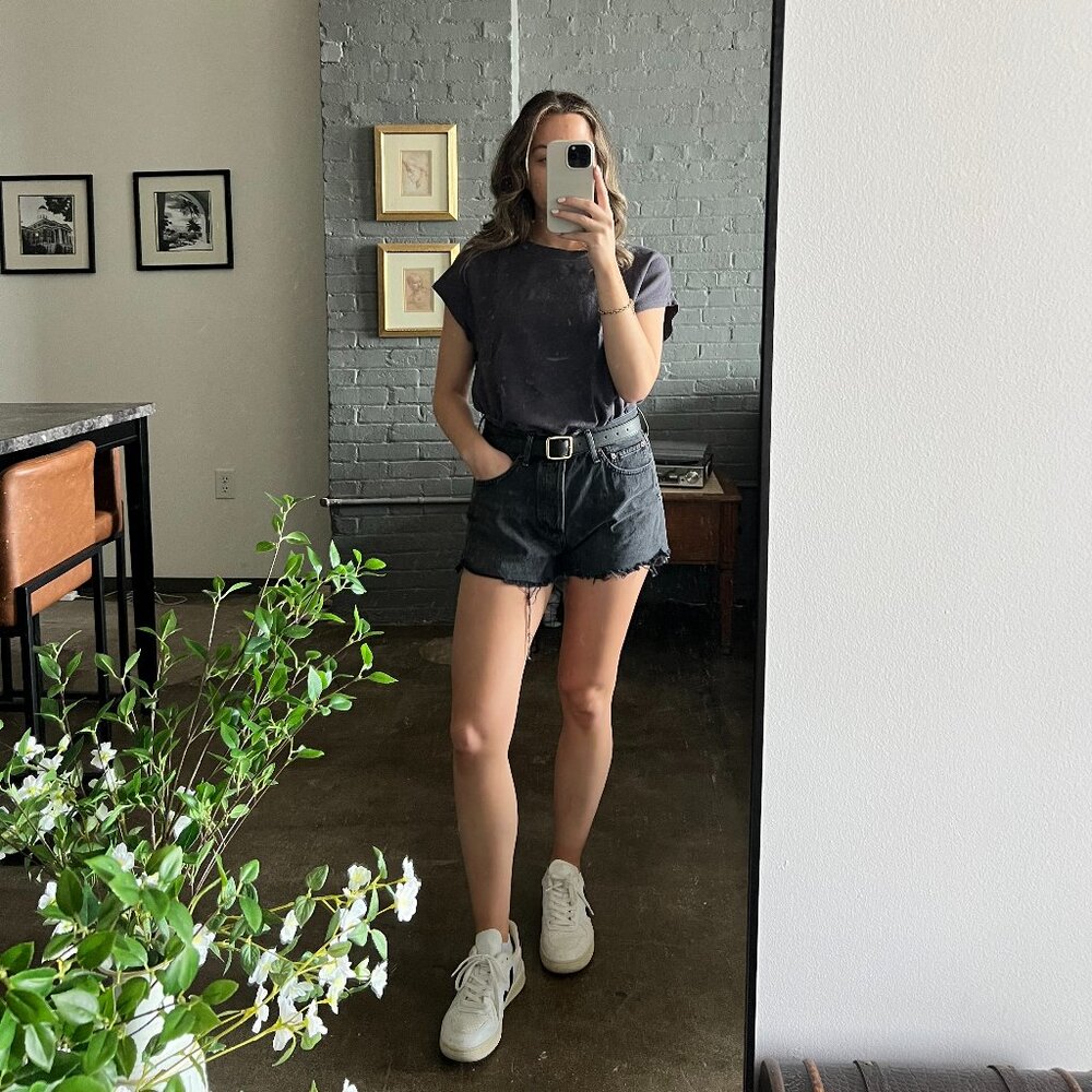 Gray Double Zero Short Sleeve Top